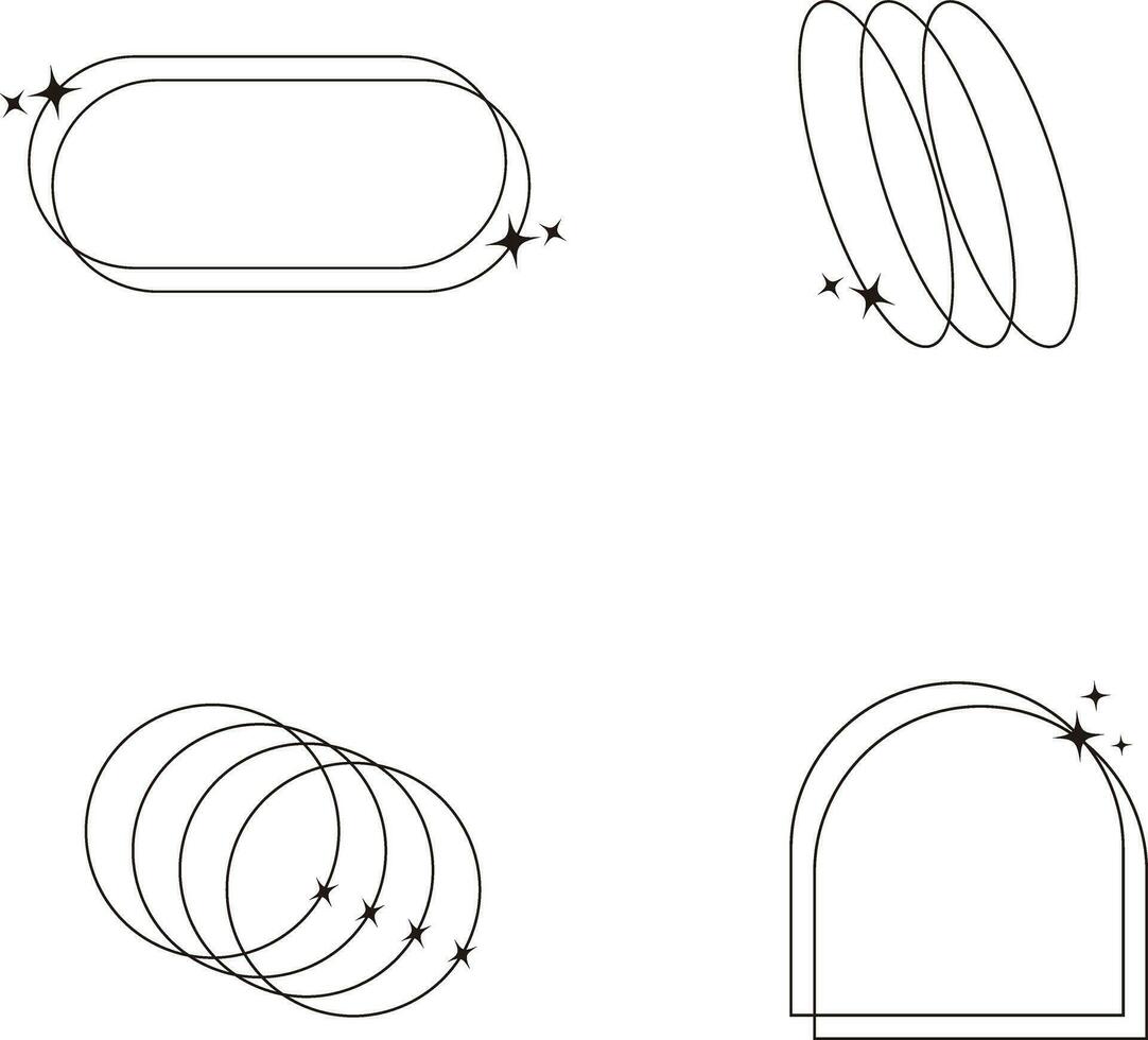 Monoline Minimalist Shape Collection For Design Elements Templates.Vector illustration vector