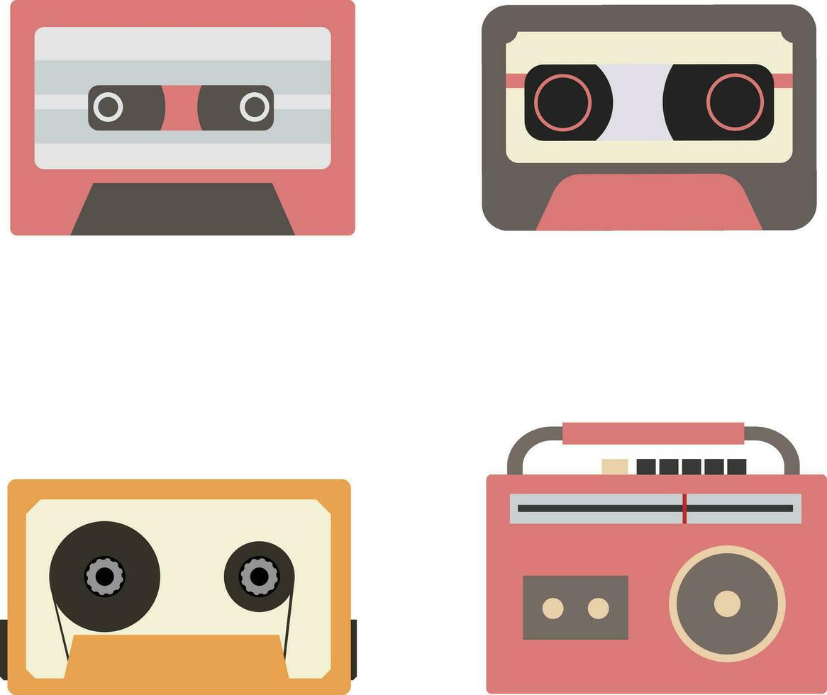 Retro Radio Stereo. Colorful illustration on white background. Vector illustration