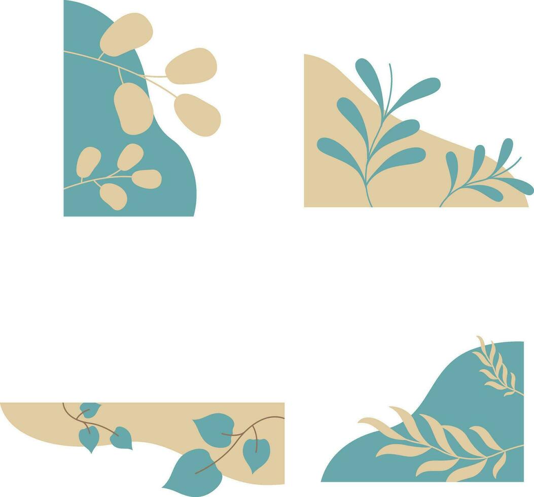 Plant corner shape element. Vector design illustration.