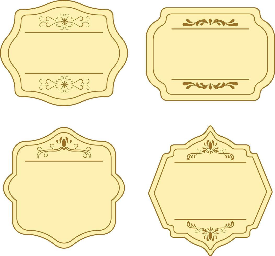 Vintage Ornate Frame  and borders set. Vector illustration