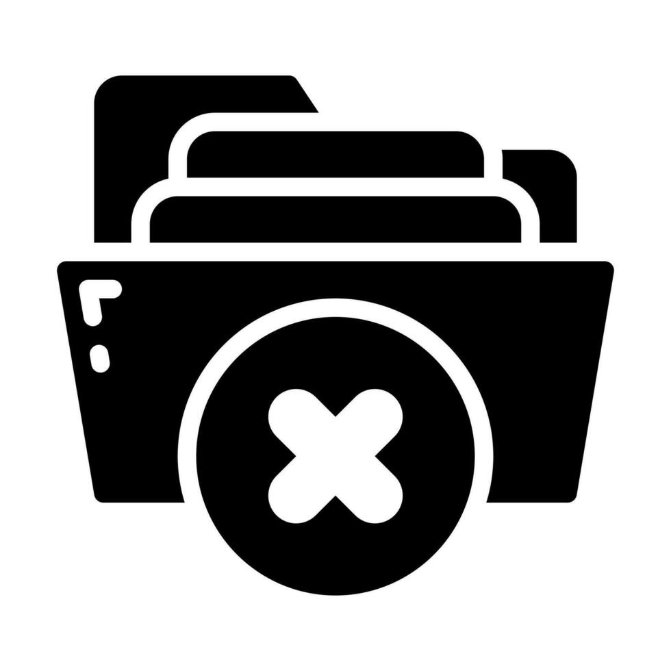 error folder glyph icon vector