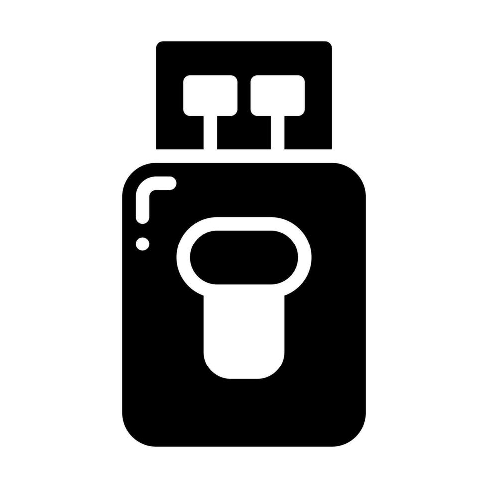 icono de glifo de unidad flash vector