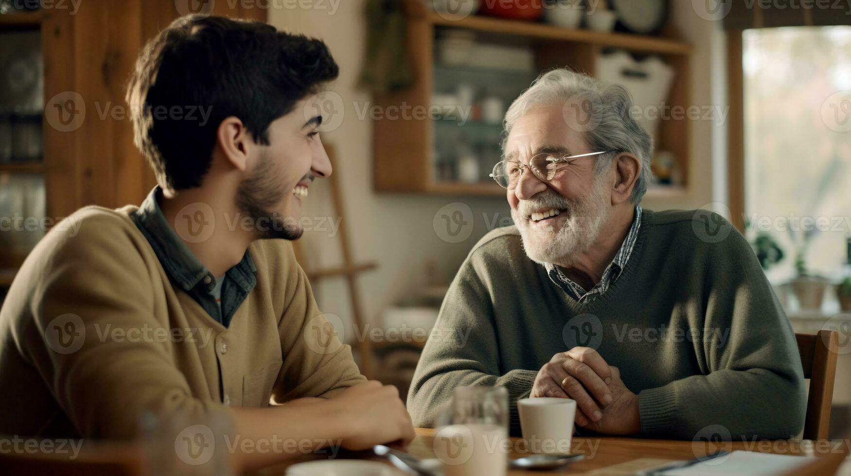 años diversidad - teniendo un genial hora con abuelos - generativo ai, ai generado foto