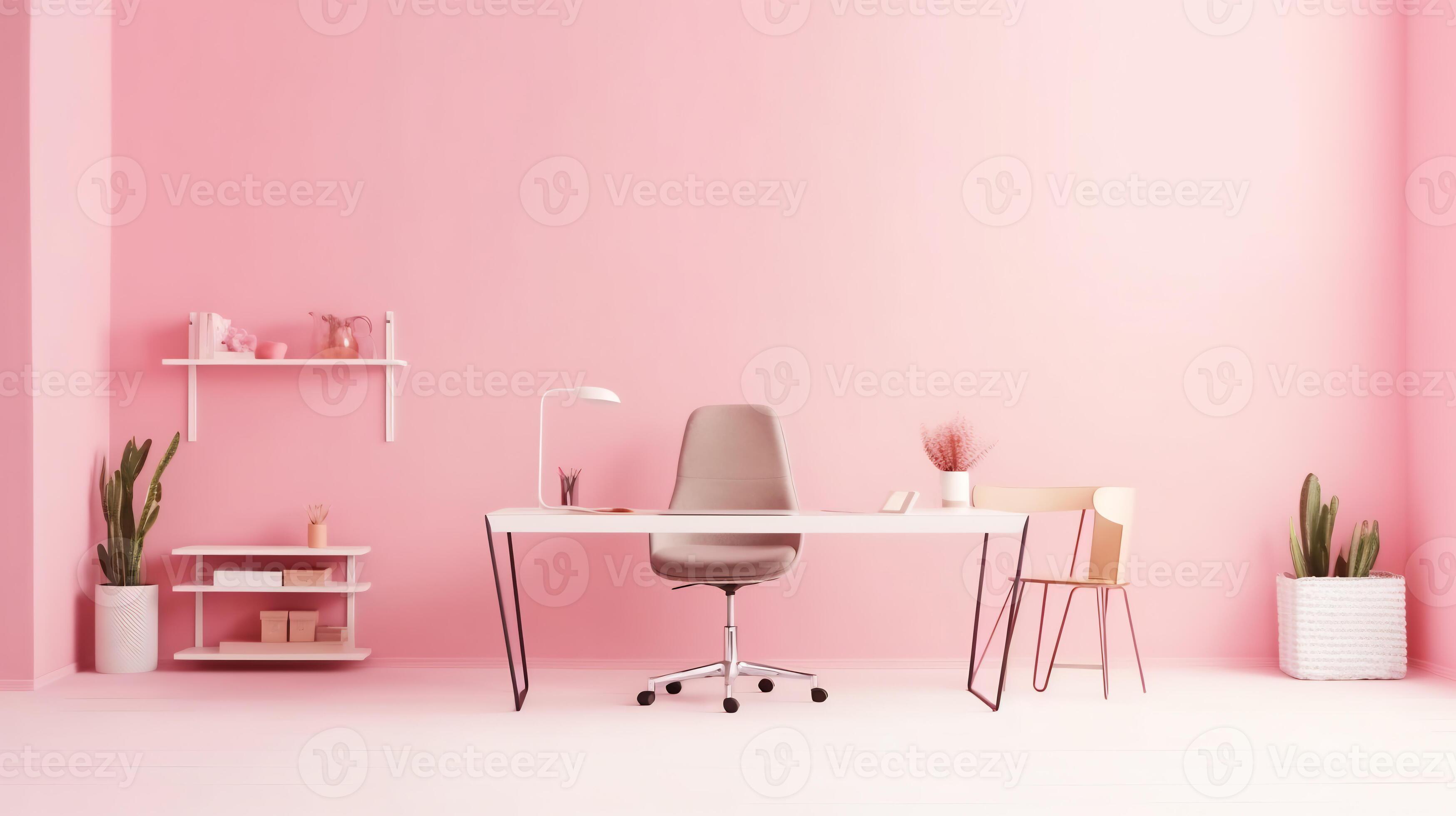 The Office Comfy Pink office Minimalistic AI Generated