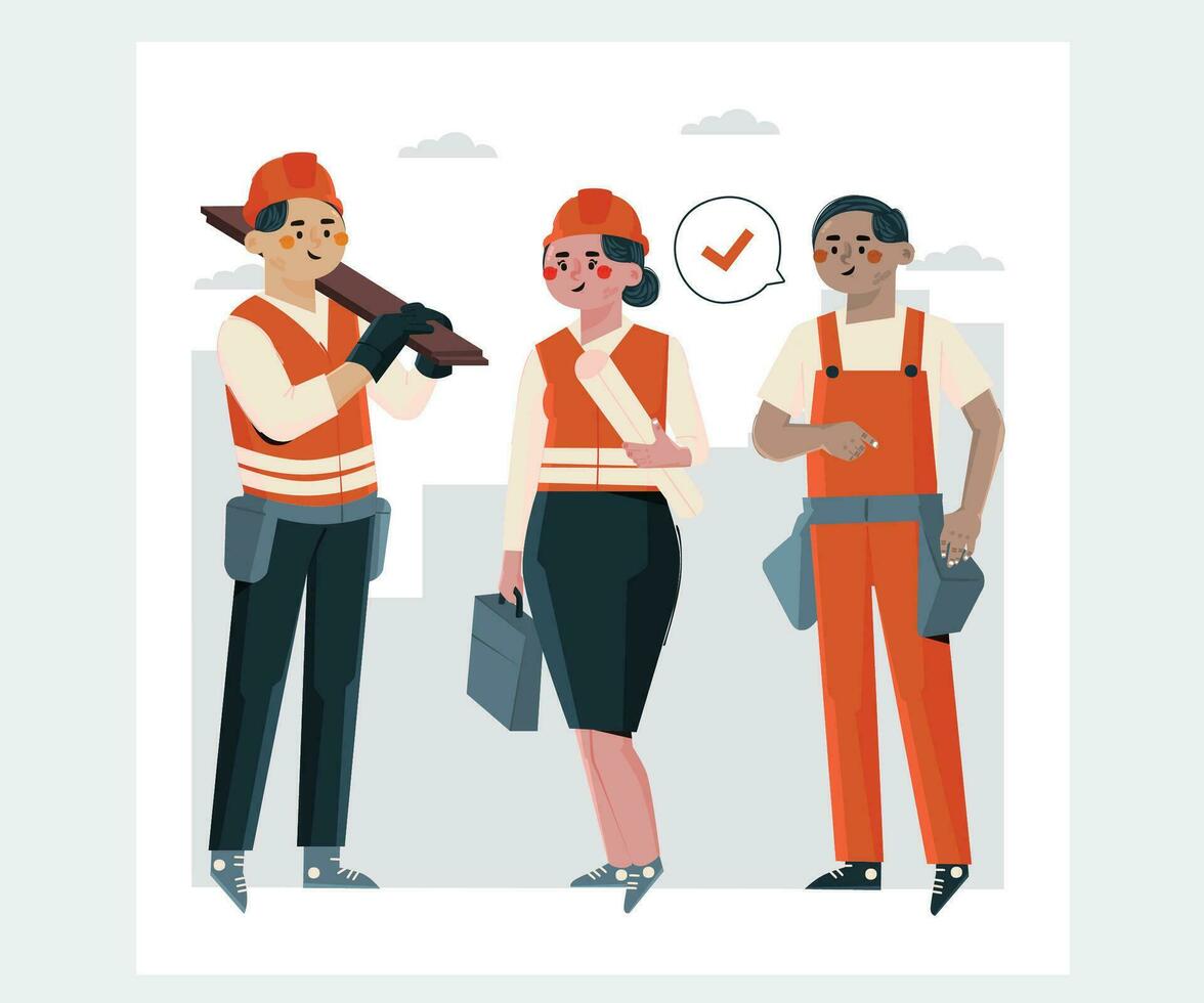 Construction Worker Illustration vector