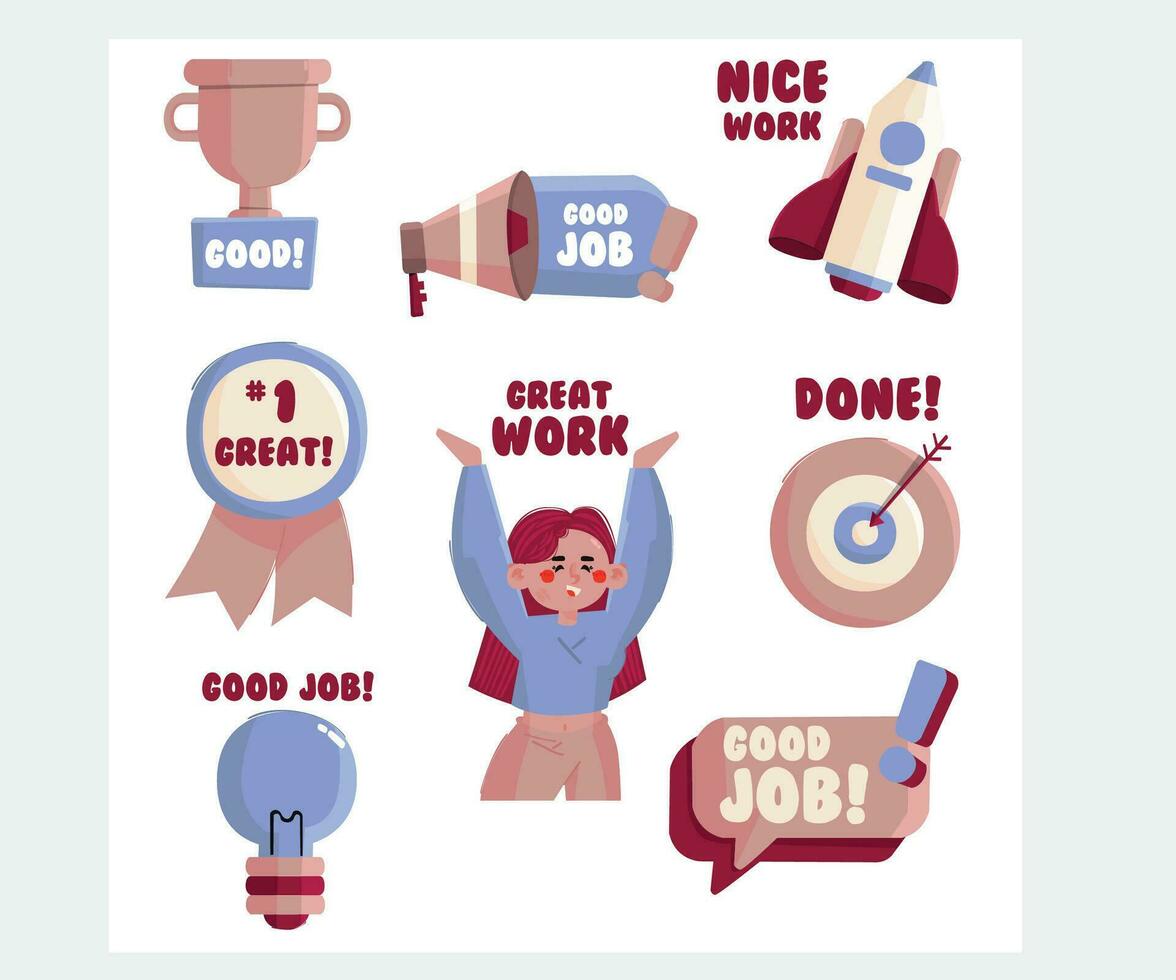 Good Job Stickers Illustration vector