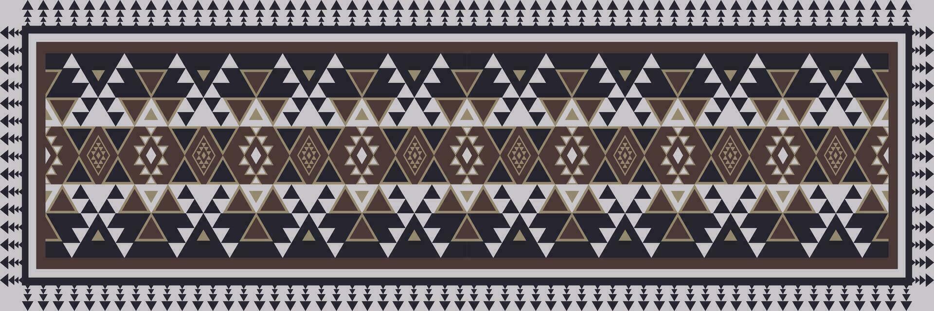 Ethnic southwest rug vintage color pattern. Aztec navajo geometric shape vintage style. Southwest Navajo pattern use for home flooring interior decoration elements, table runner, bed runner. vector