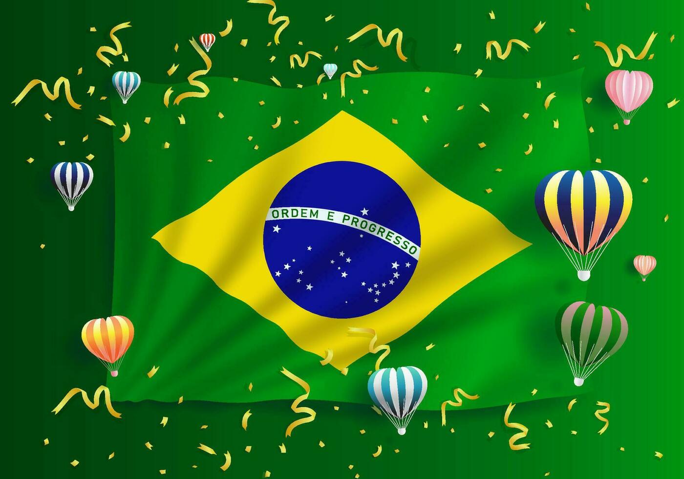 ilustración aniversario independencia día. contento Brasil día. vector