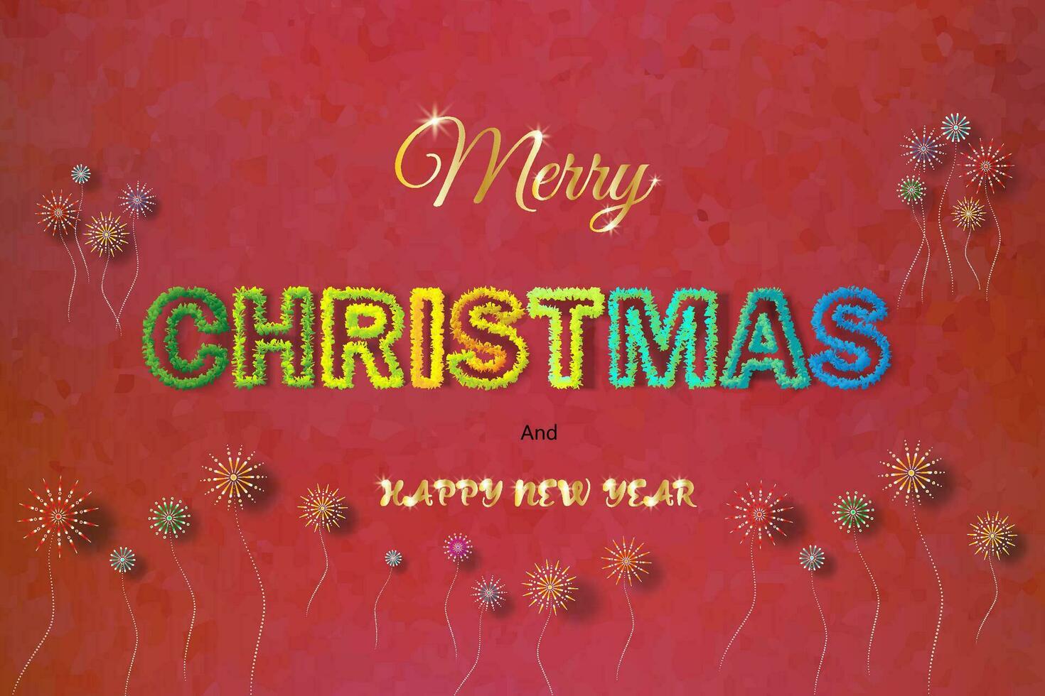 Happy new year background and merry christmas with alphabet gradient vector. vector