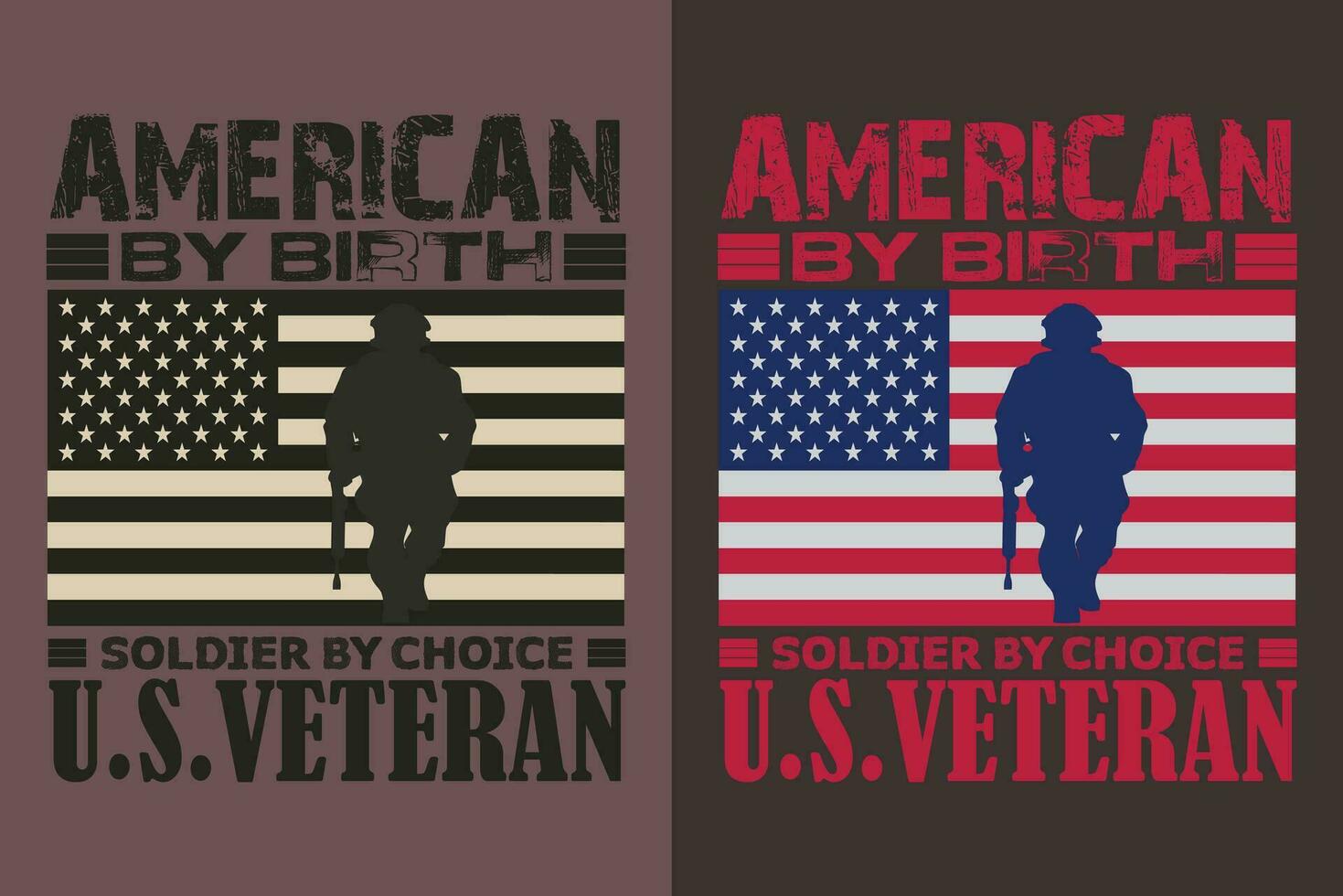 americano por nacimiento soldado por elección nos veterano, veterano amante camisa, militar camisa, 4to de julio, Ejército veterano bandera camisetas, veterano Estados Unidos militar, veterano papá abuelo, monumento día regalo vector