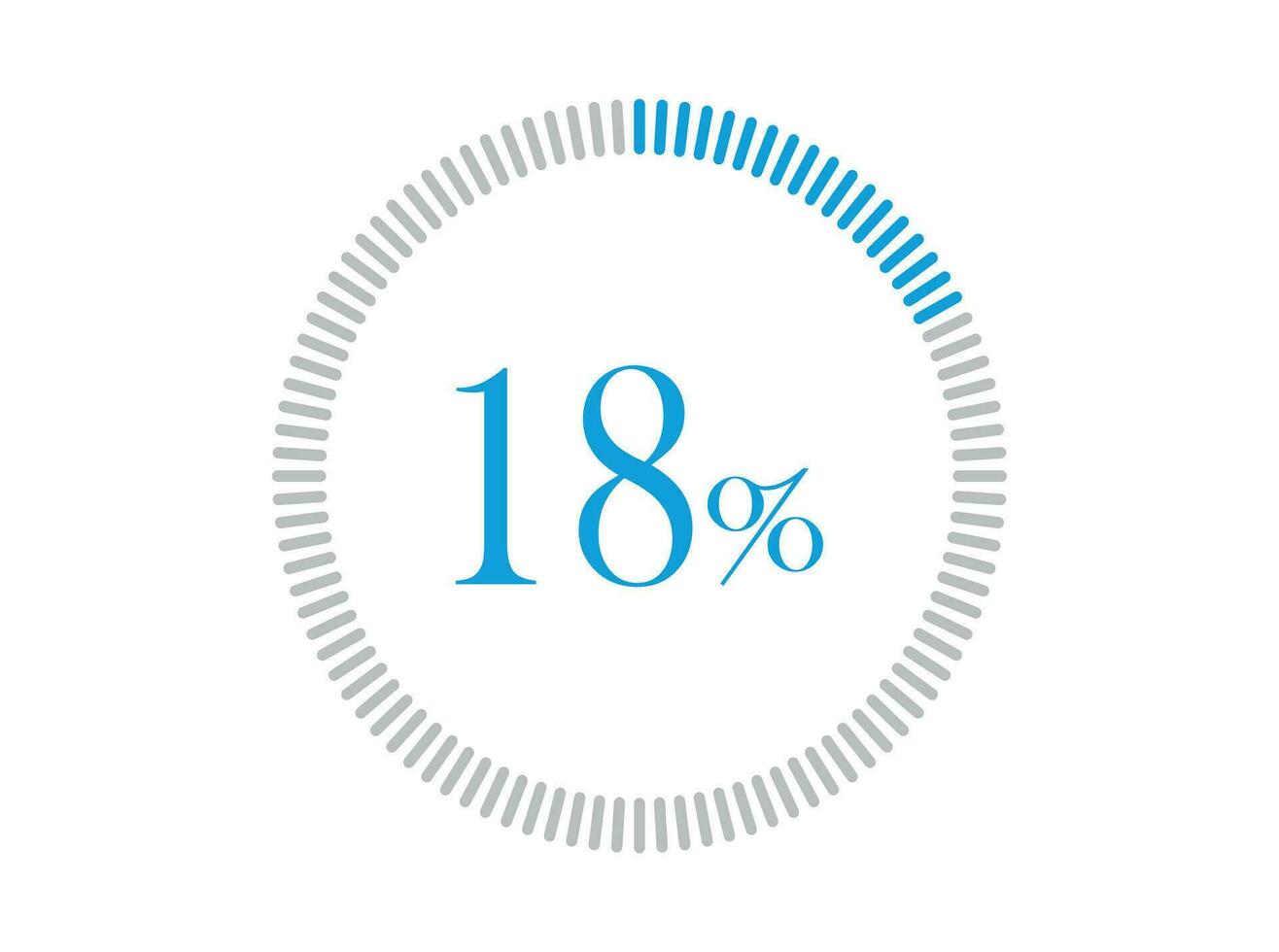 18 Percent Loading. 18 Percent Loading circle diagrams Infographics vector, Percentage ready to use for web design. vector