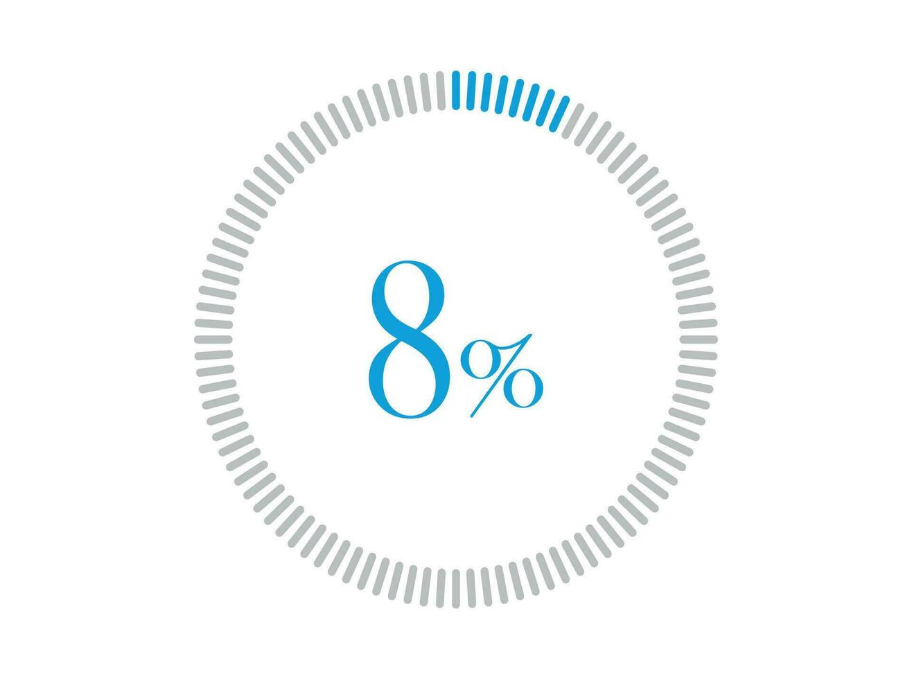 8 Percent Loading. 8 Percent Loading circle diagrams Infographics vector, Percentage ready to use for web design. vector
