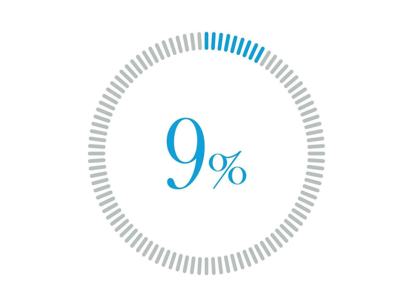 9 Percent Loading. 9 Percent Loading circle diagrams Infographics vector, Percentage ready to use for web design. vector