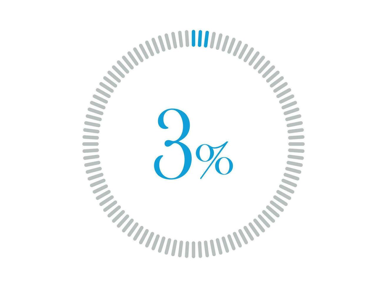 3 Percent Loading. 3 Percent Loading circle diagrams Infographics vector, Percentage ready to use for web design. vector