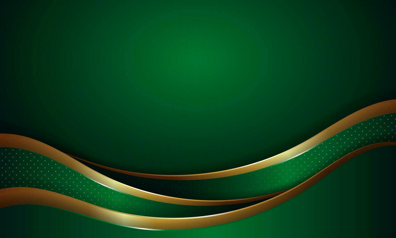 Luxury background dynamic shape green with shiny golden line. - Vector. vector