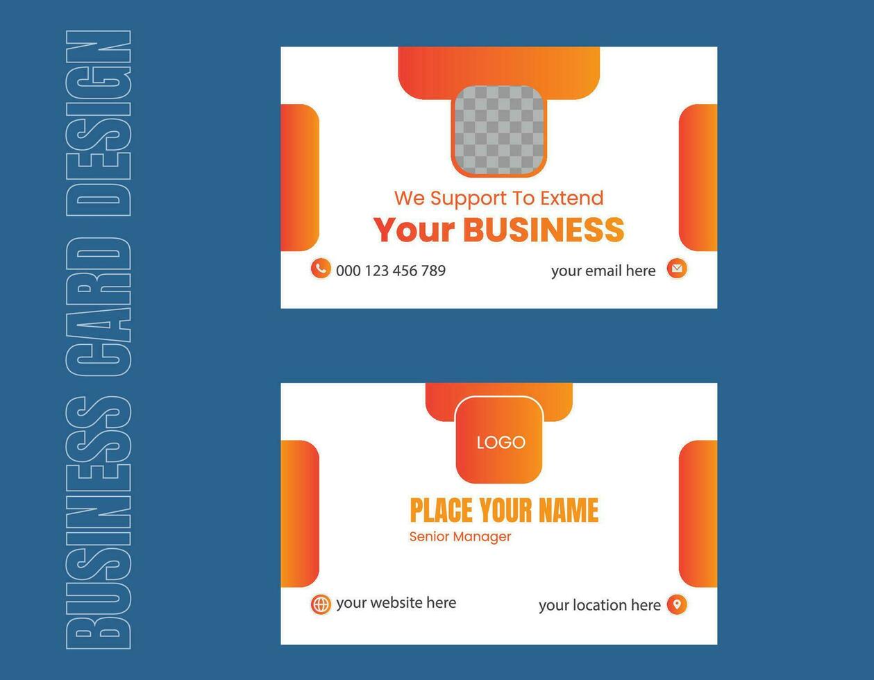 Business card design template, Clean professional business card template, visiting card, business card template. vector