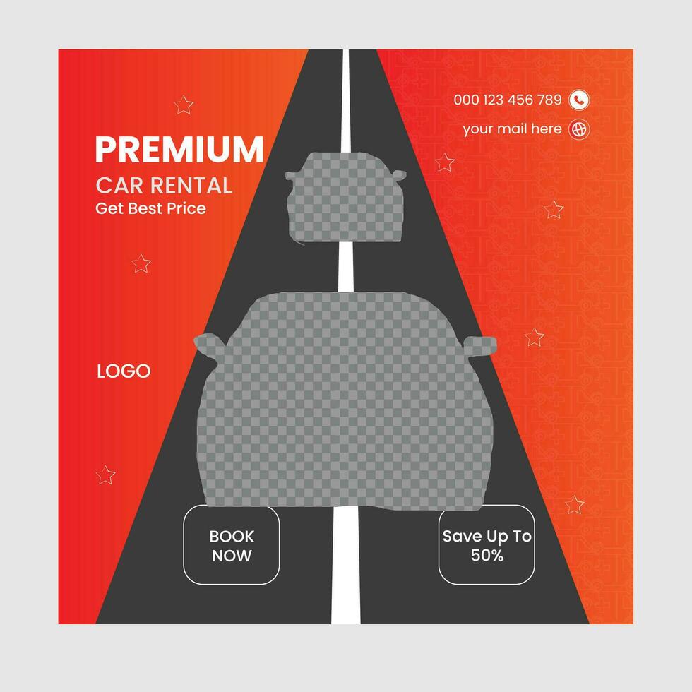 Modern Social Media Post Design Template For Premium car sale . vector