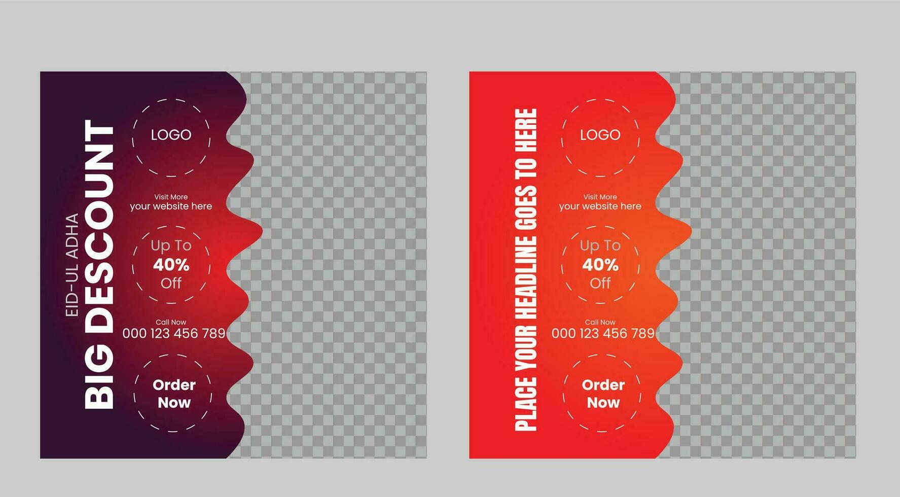 Modern Social Media Post Design Template For Eid Sale . vector