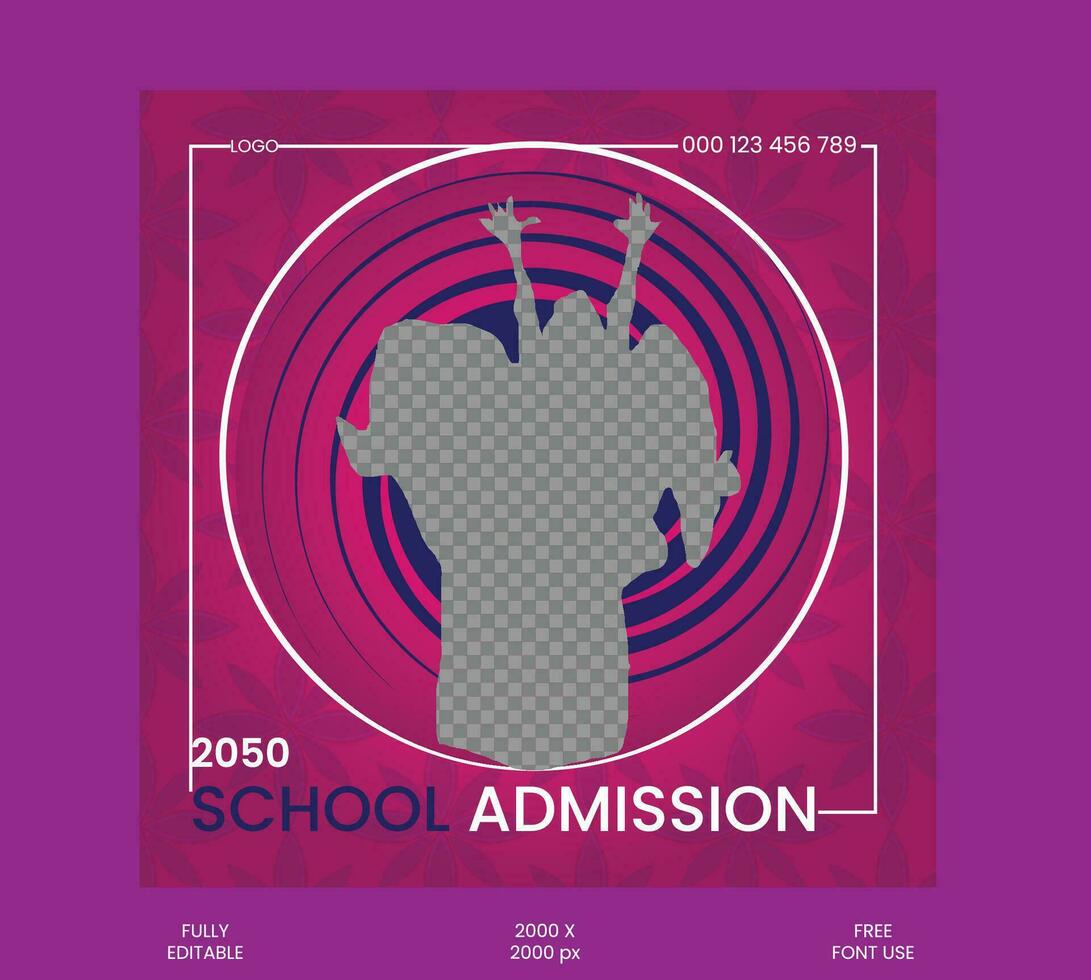 Modern Social Media Post Design Template For Back school . vector