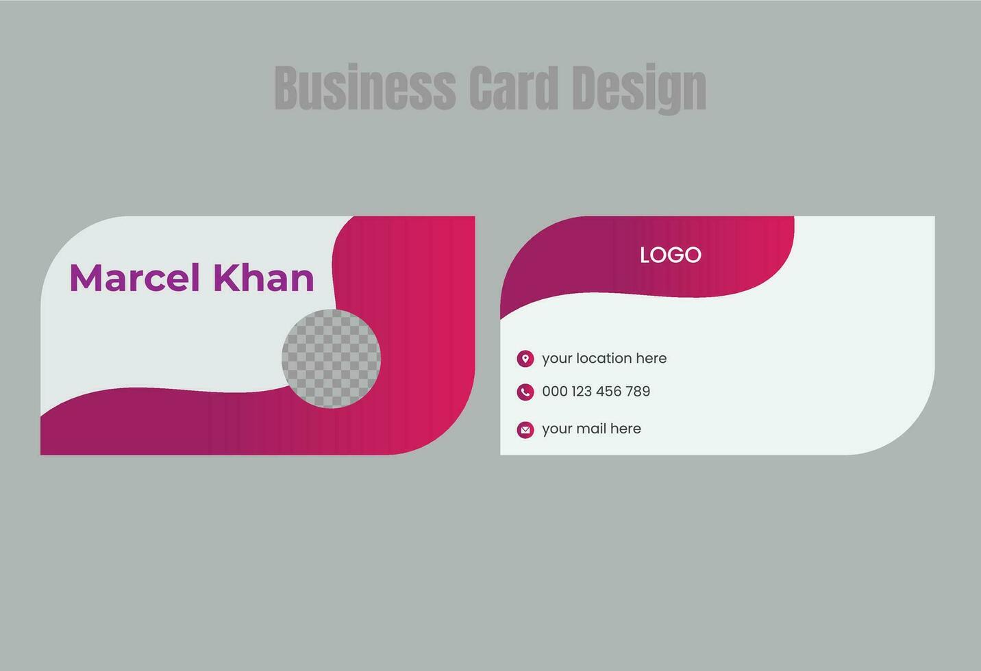 Business card design template, Clean professional business card template, visiting card, business card template. vector