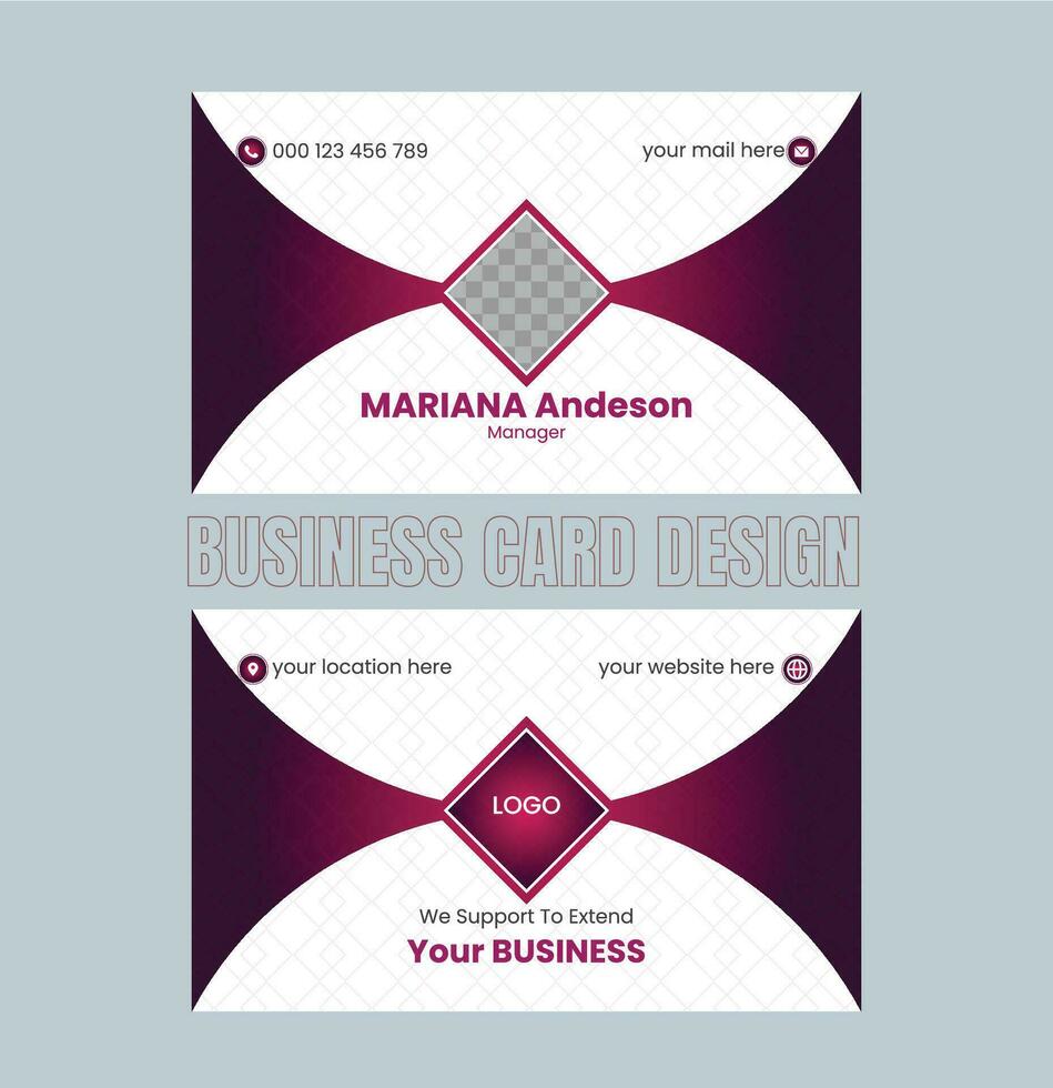 Business card design template, Clean professional business card template, visiting card, business card template. vector