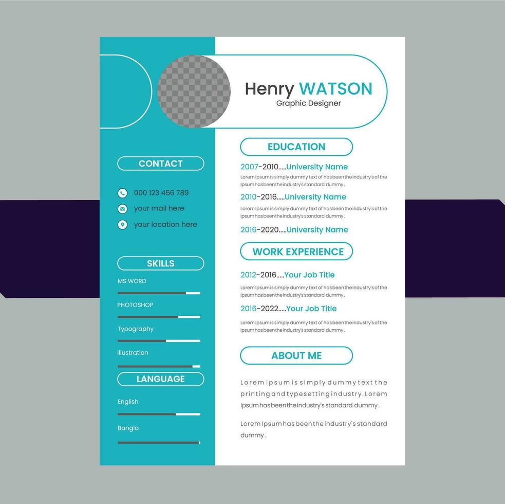 Resume and Cover Letter Layout and Design . vector