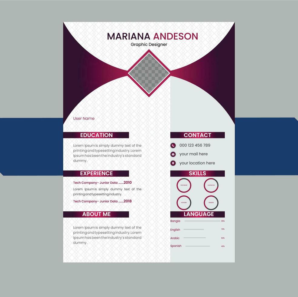 Resume and Cover Letter Layout and Design . vector