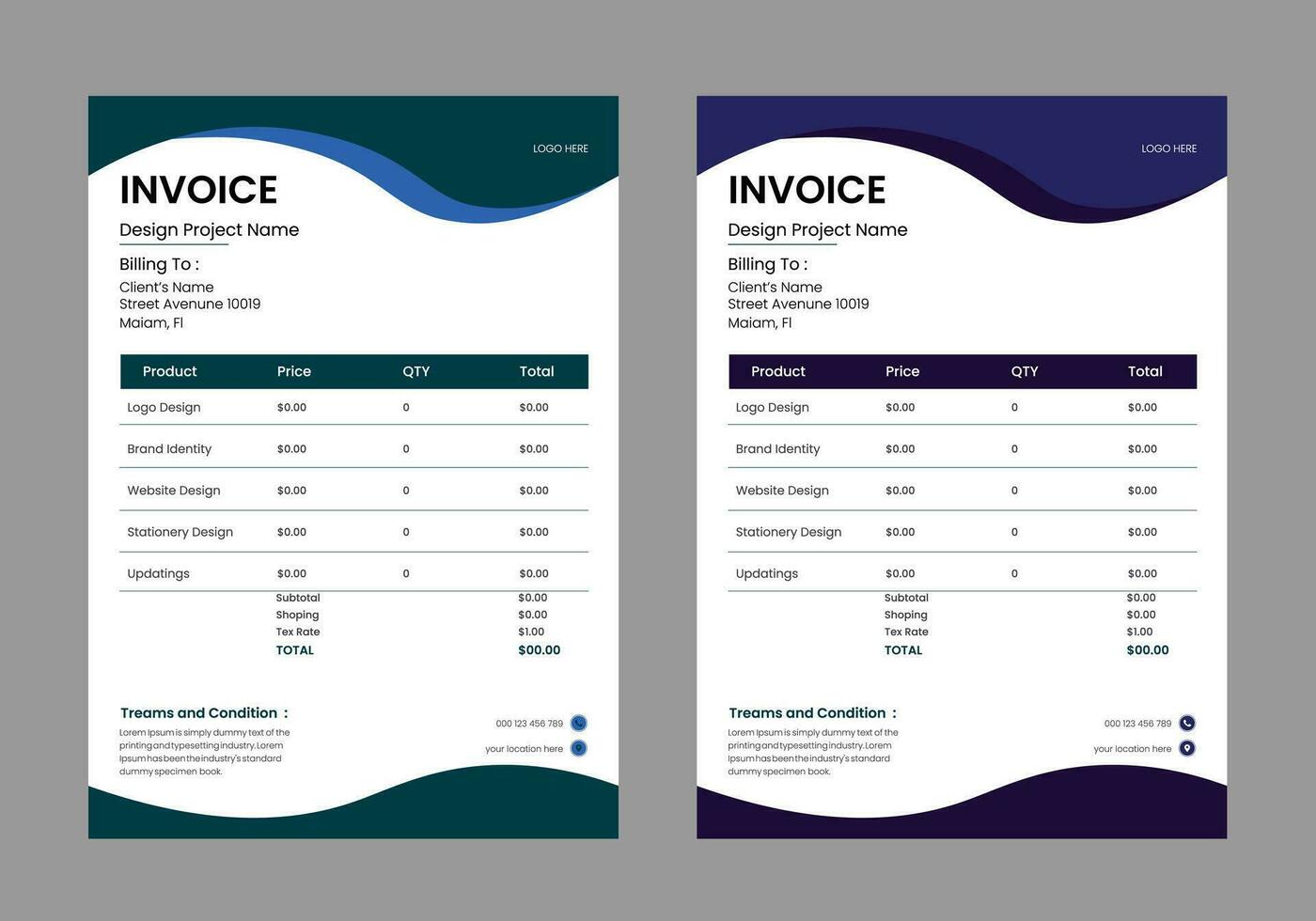 diferencia facturas diseño . vector