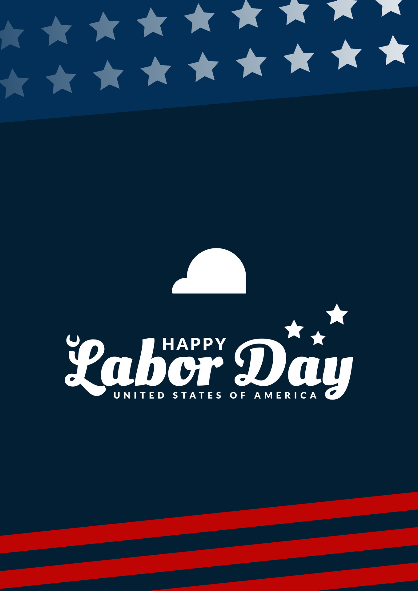 Happy Labor Day poster. Template design with american flag decoration