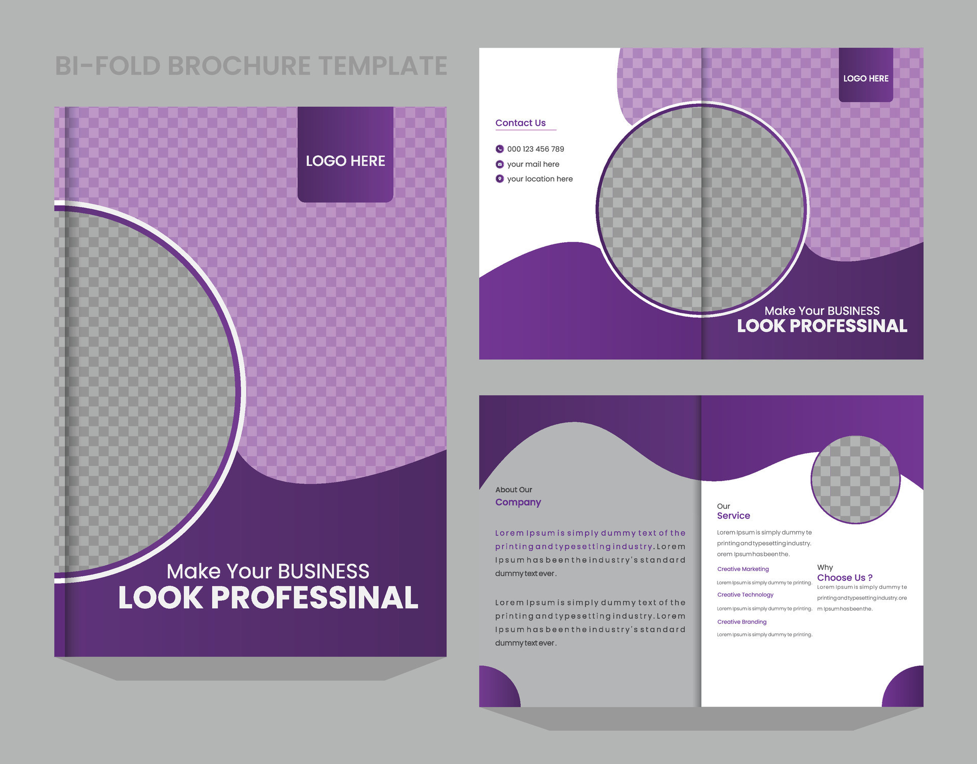 Modern business corporate bifold brochure template Creative concept