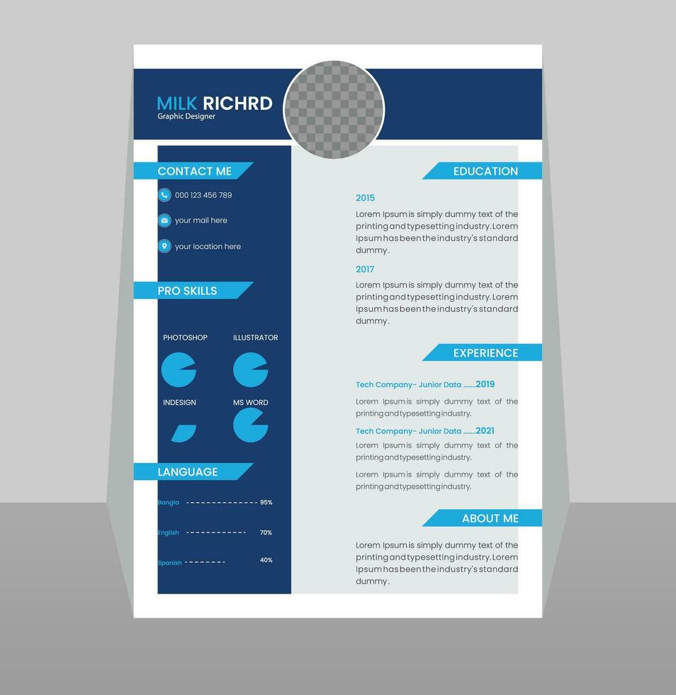 Contemporary Resume and Cover Letter Layout vector