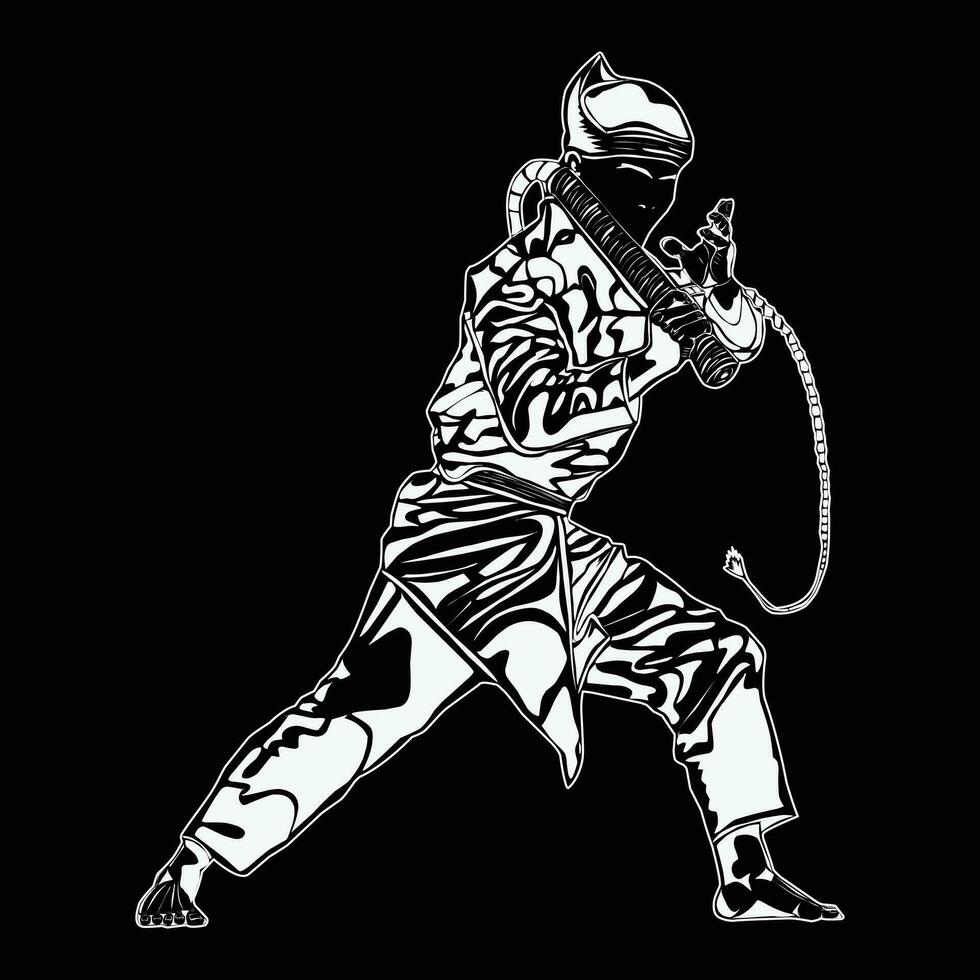 silat movement silhouette image, suitable for posters, t-shirt design, martial arts education and others vector