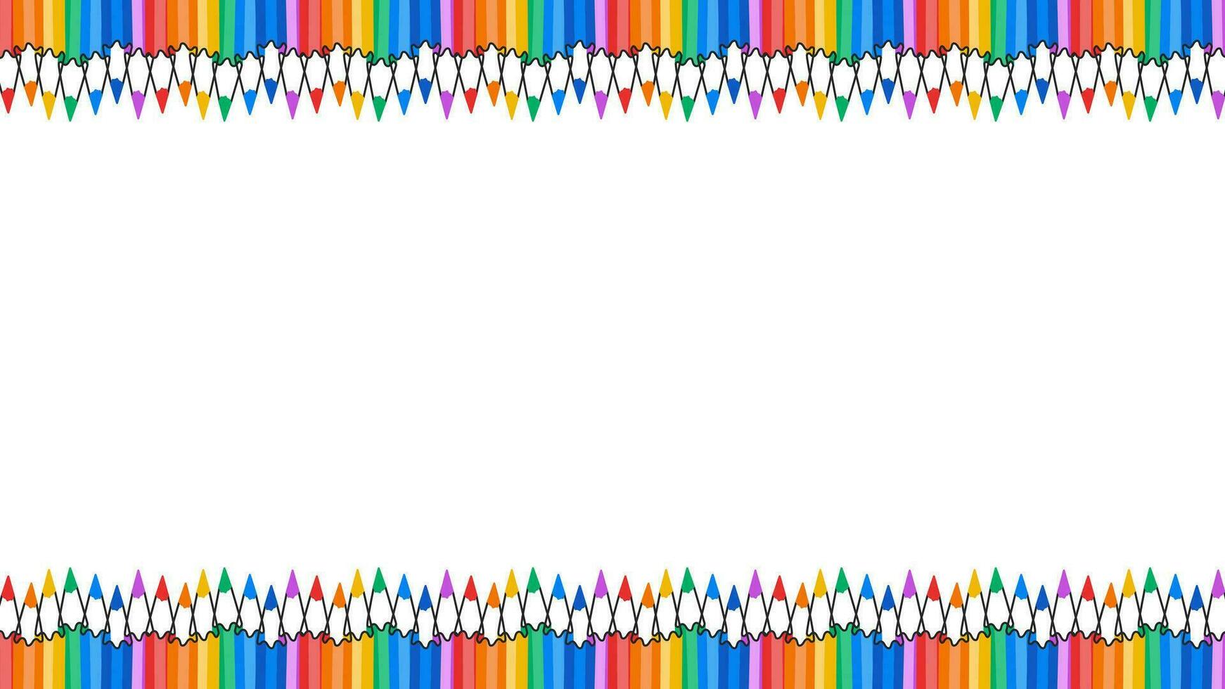 Color pencils background with copy space vector illustration