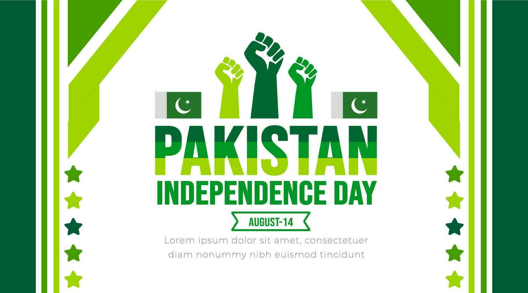 14 August Pakistan Independence Day background template. Holiday concept. background, banner, placard, card, and poster design template with text inscription and standard color. Youm e Azadi vector