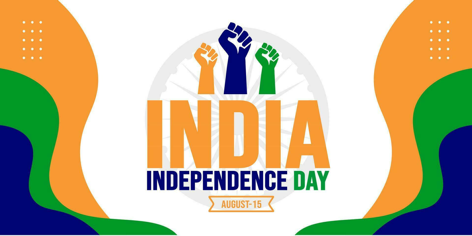 15 August India Independence day background template. Holiday concept. background, banner, placard, card, and poster design template with text inscription and standard color. vector illustration.
