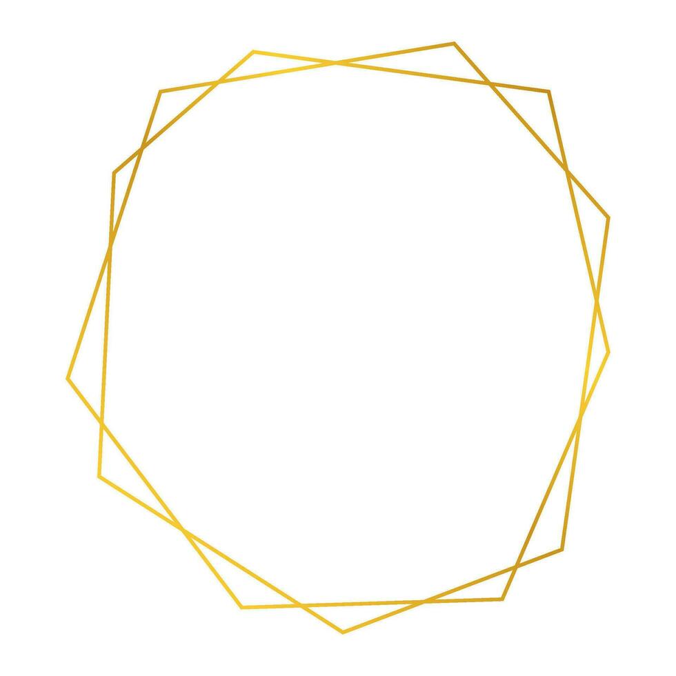 Gold geometric polygonal frame vector