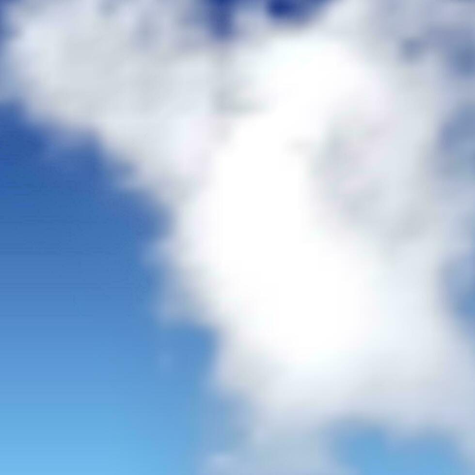 Natural background with cloud on blue sky. Realistic cloud on blue backdrop. Vector illustration