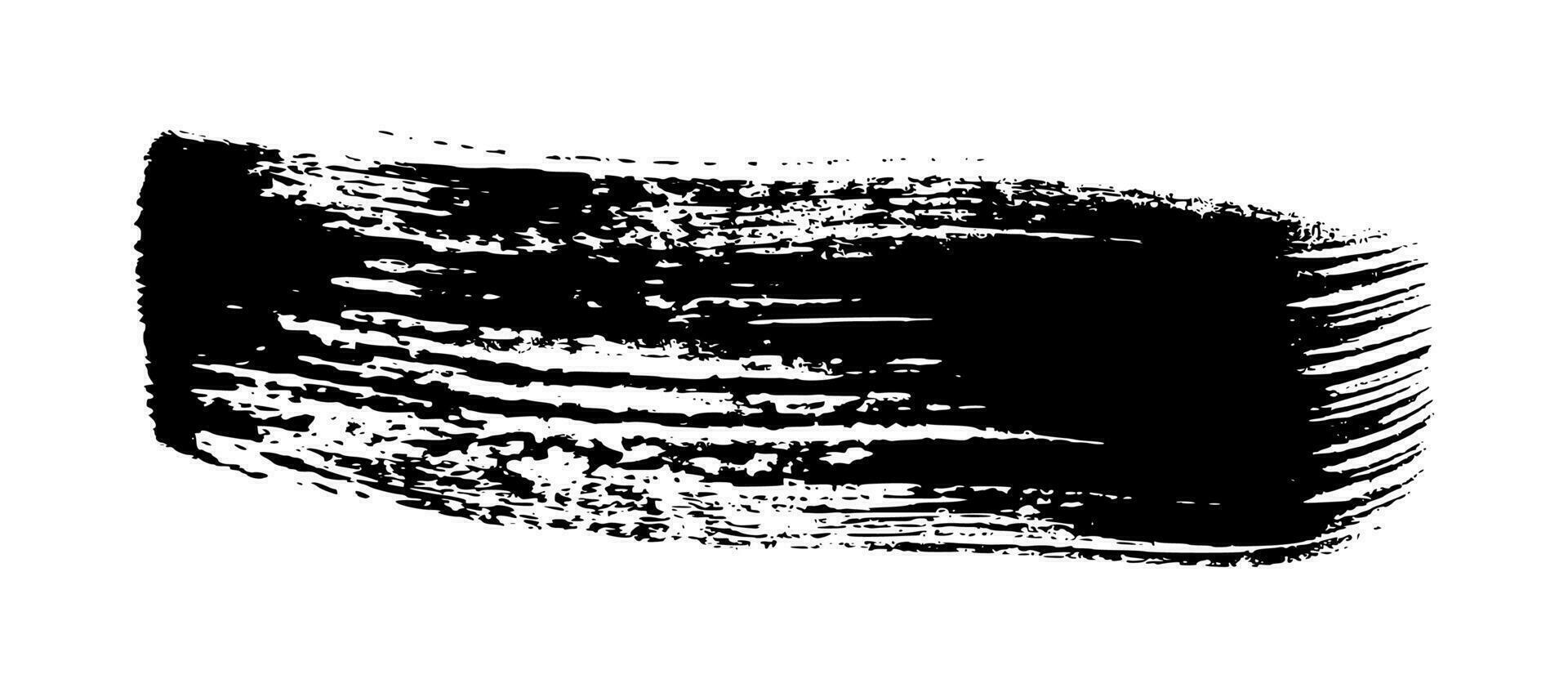 negro grunge cepillo ataque. pintado tinta raya. tinta Mancha aislado en blanco antecedentes. vector ilustración