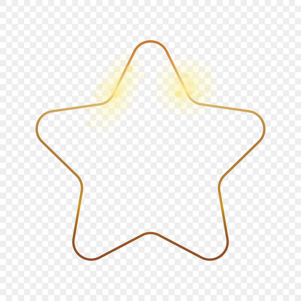 oro brillante redondeado estrella forma marco vector