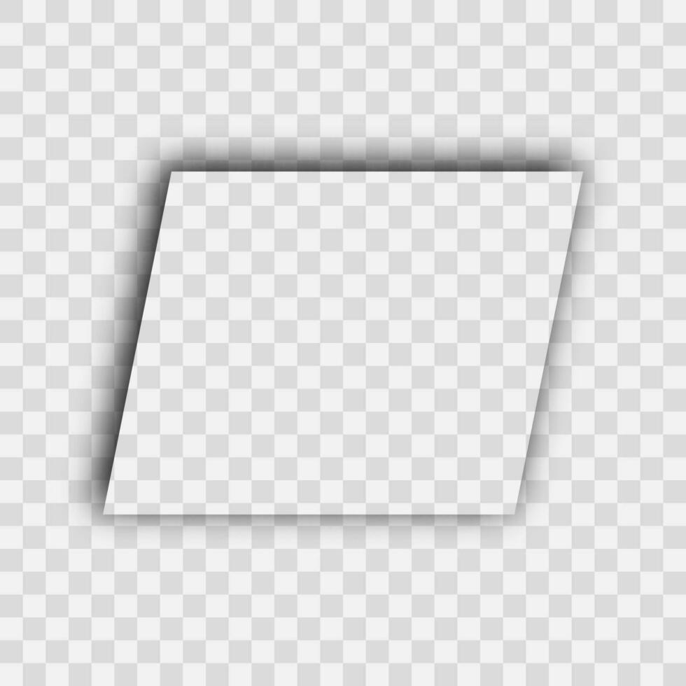 Dark realistic shadow. Parallelogram shadow isolated on background. Vector illustration