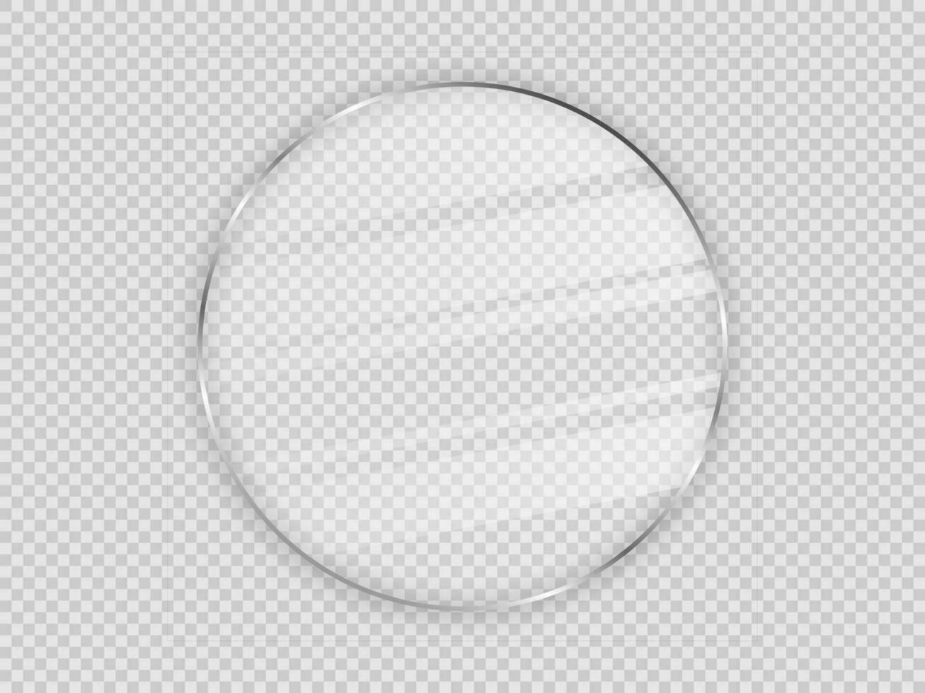 Glass plate in circle frame vector