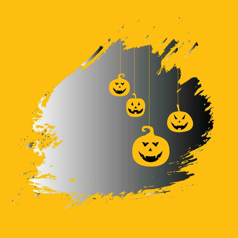 A Halloween background with jack-o-lanterns, bats, and crows. vector