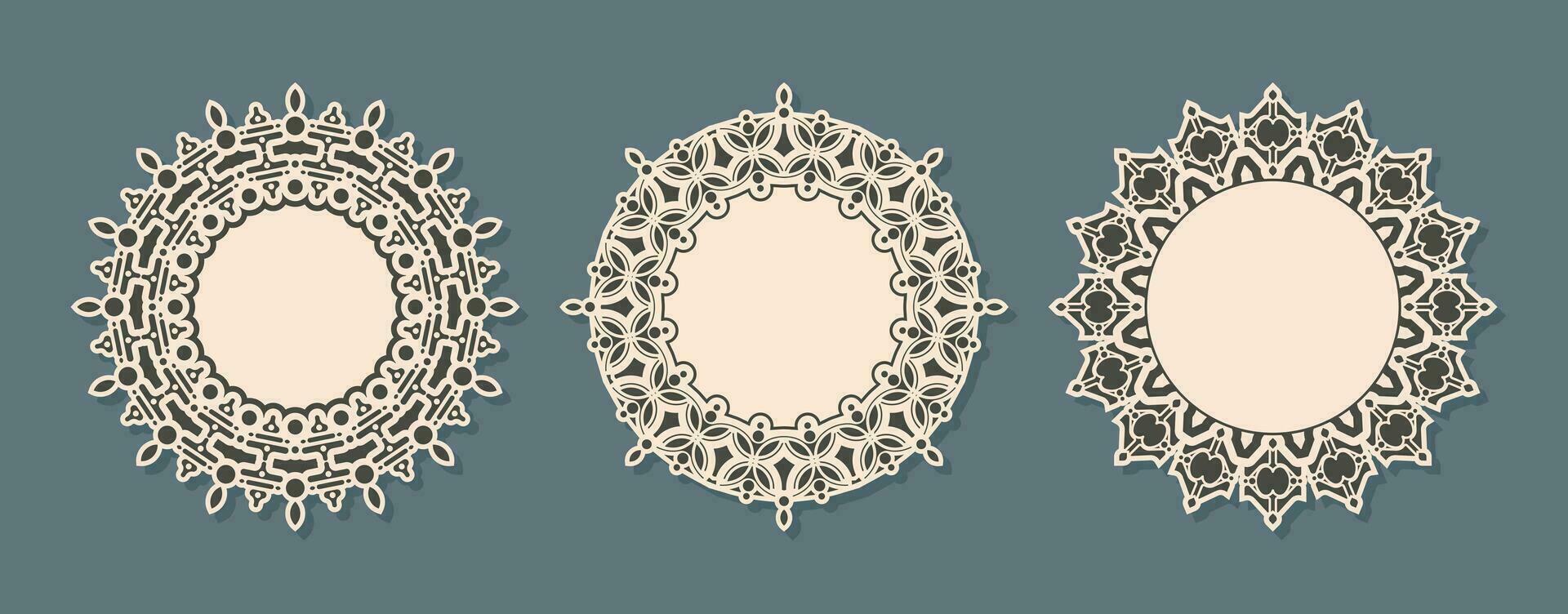 Vector isolated vintage label design with circle frame