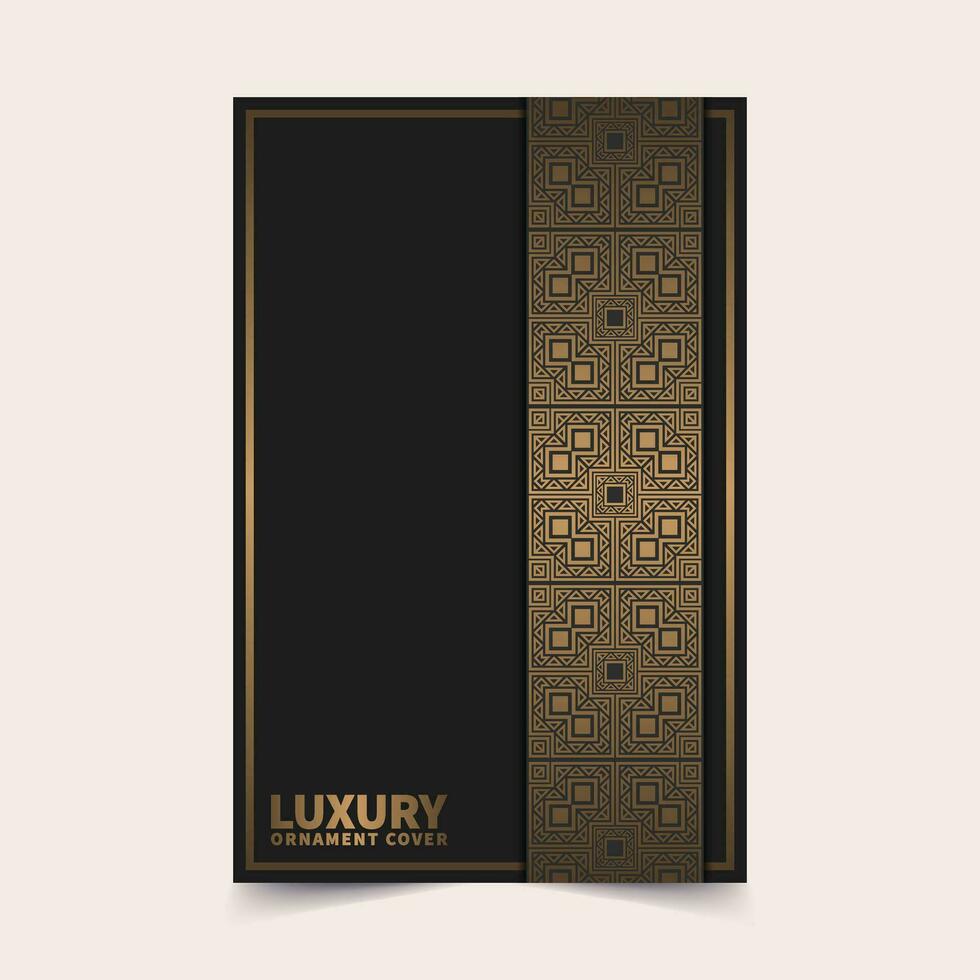 luxury dark border ornament pattern cover vector
