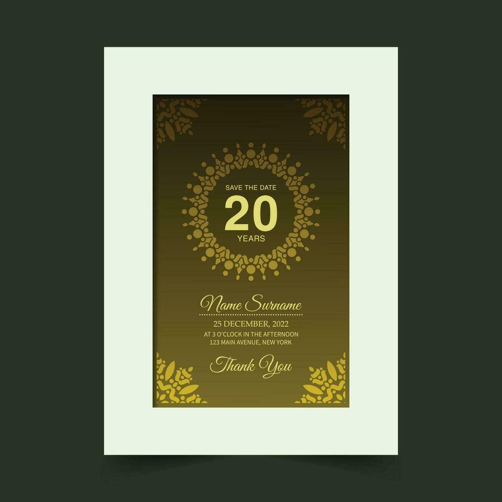 Elegant birthday card invitation template vector