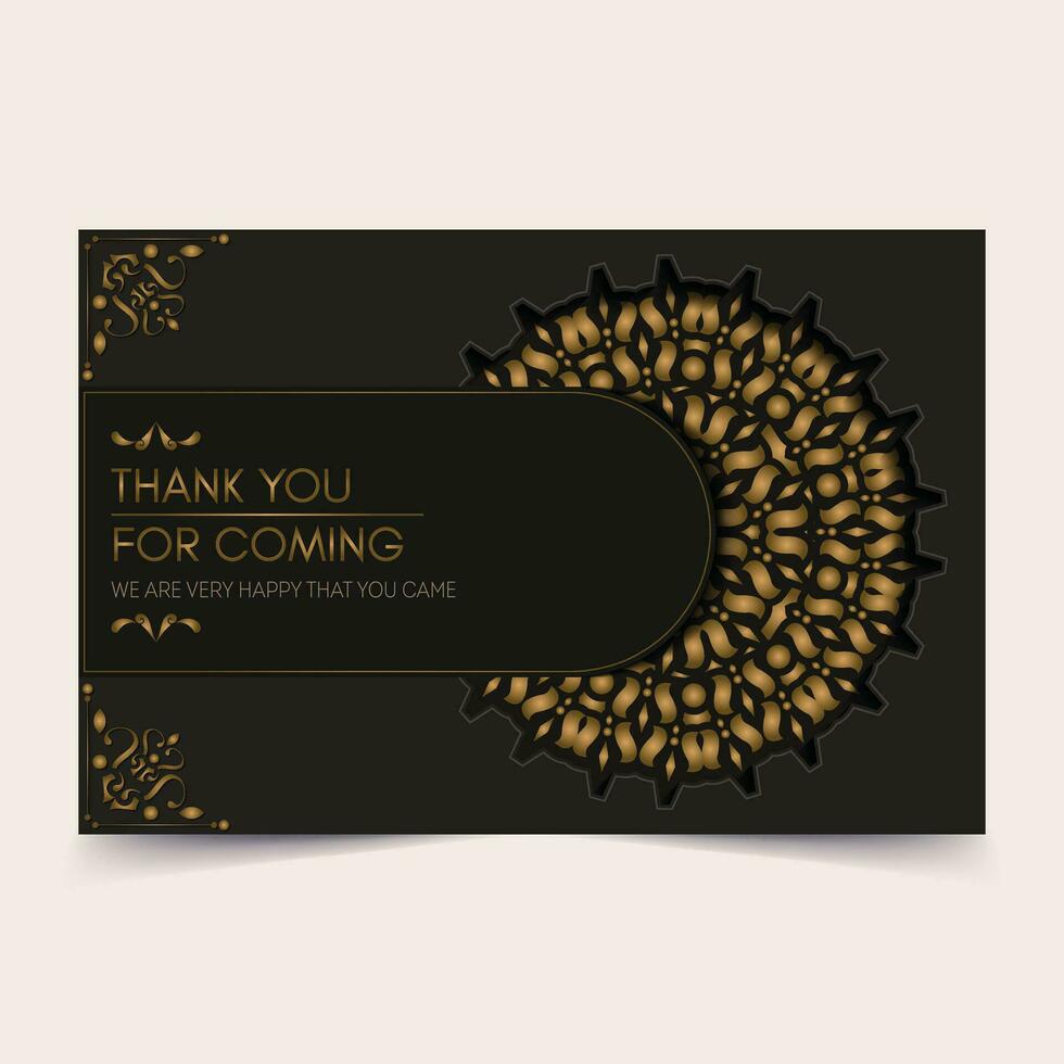 Luxury mandala thank you wedding card vector