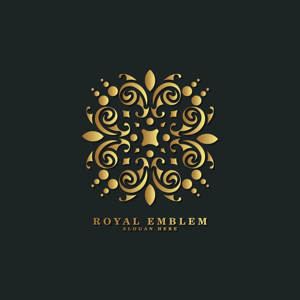 luxury ornament logo line art vector