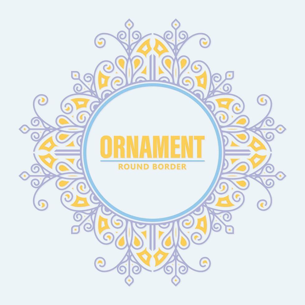 Modern round border frame design vector