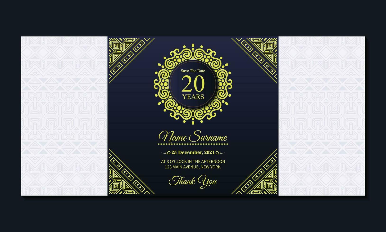 Elegant birthday card invitation template vector