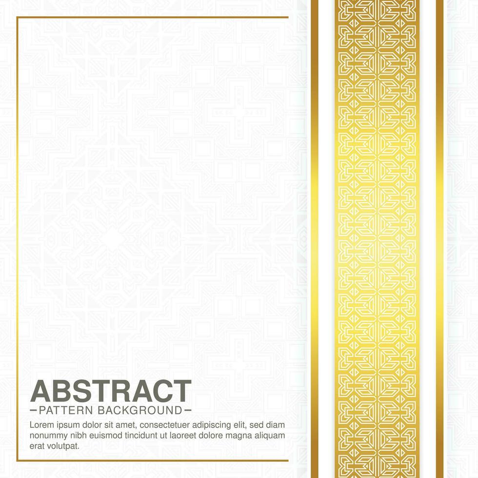 luxury white and gold ornament pattern background vector